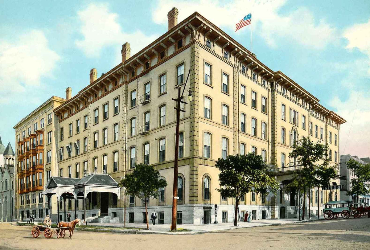 Leland Hotel Springfield Illinois in 1907 Vintage Print (7 Sizes) - Acid Free
