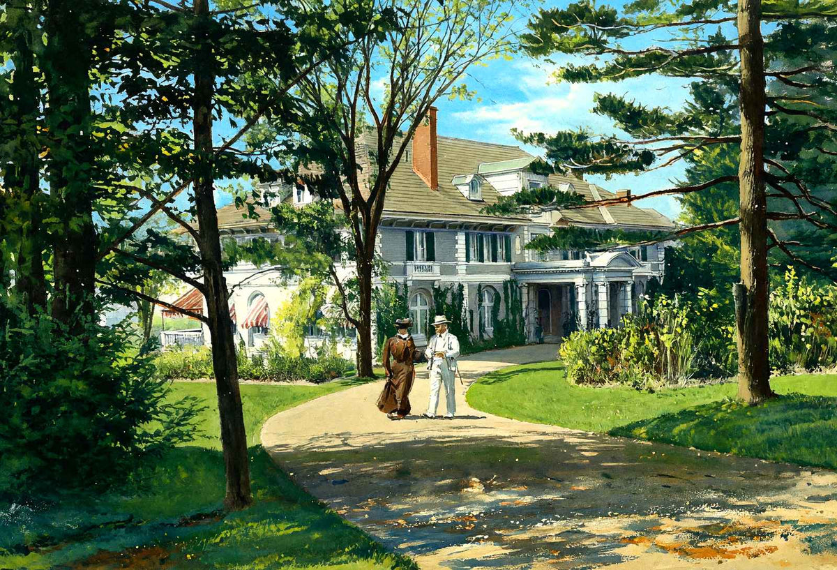 "Spring Lawn" Residence of Je Alexandre, Lenox, MA in 1906 Art Print (7 Sizes)