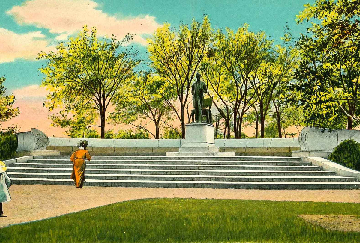 Lincoln Monument Lincoln Park Chicago in 1905 Vintage Print (7 Sizes)