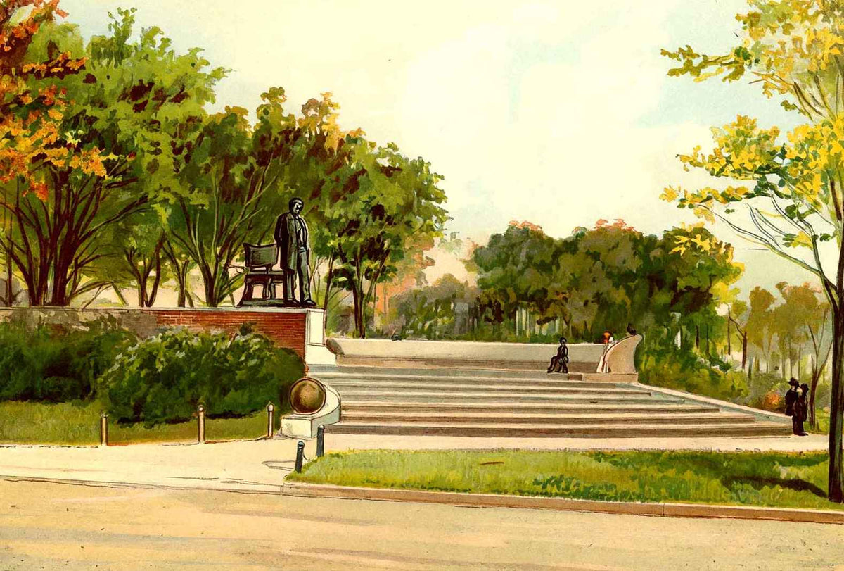 Lincoln Monument Lincoln Park Chicago Vintage Print (7 Sizes) - Acid Free