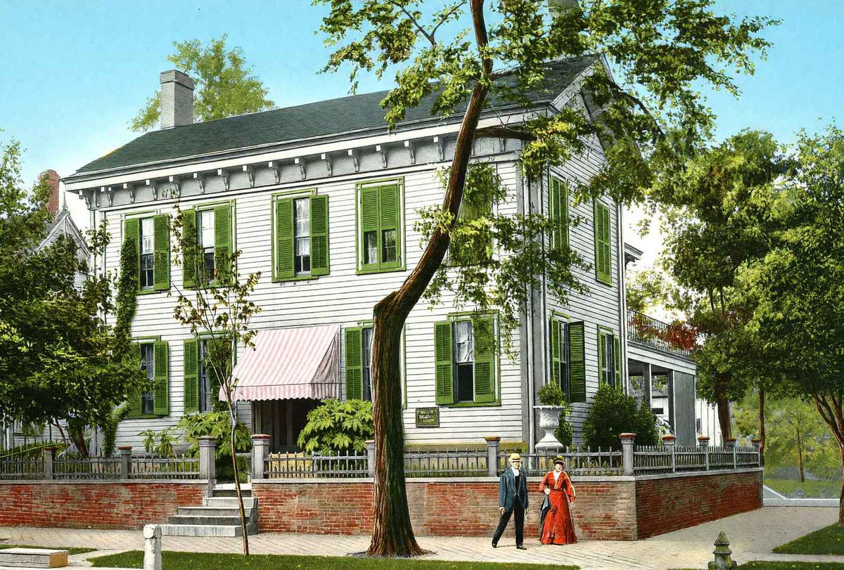 Lincoln's Home Springfield Illinois in 1907 Vintage Print (7 Sizes) - Restored