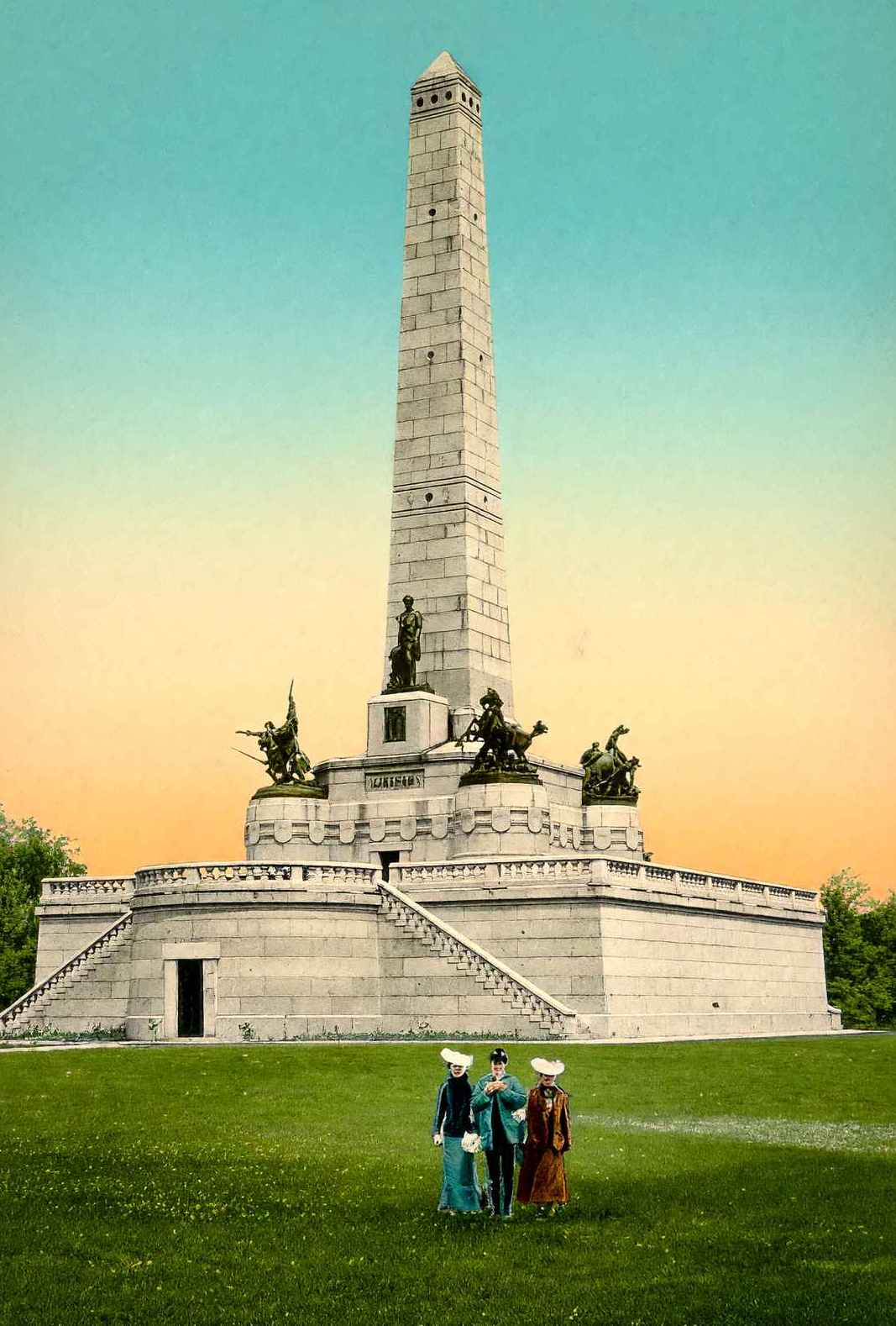 Lincoln Monument Springfield Illinois in 1907 Vintage Print (7 Sizes)