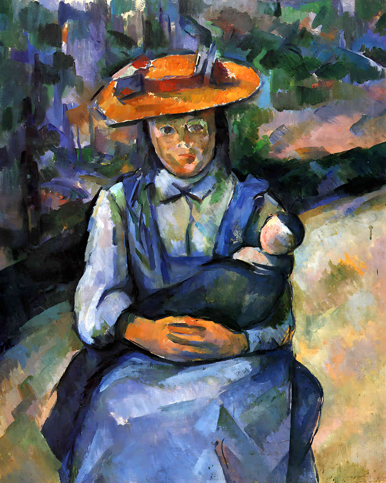 Little Girl with a Doll Painting by Paul Cezanne 8x10" Art Print - Acid Free