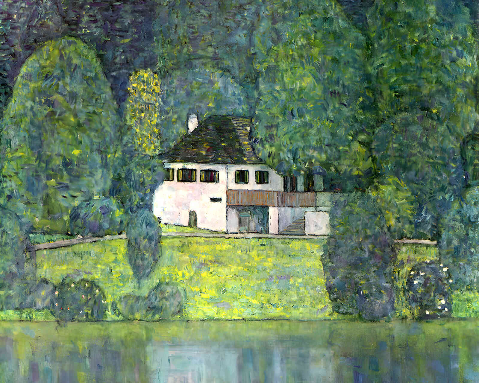 Litzlberg Am Attersee 1915 Painting by Gustav Klimt 8x10" Art Print