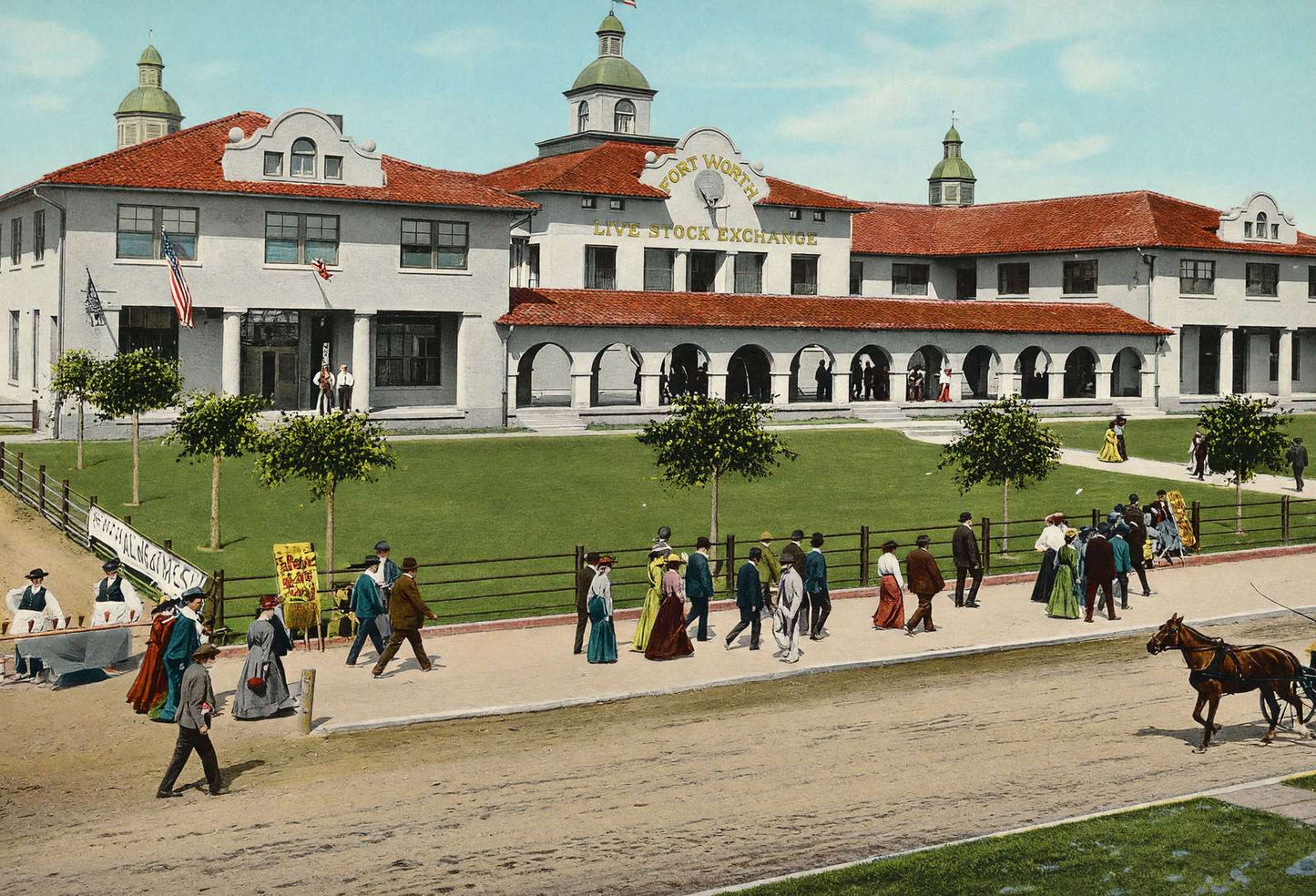 Live Stock Exchange Fort Worth in 1906 Vintage Print (7 Sizes) - Enhanced