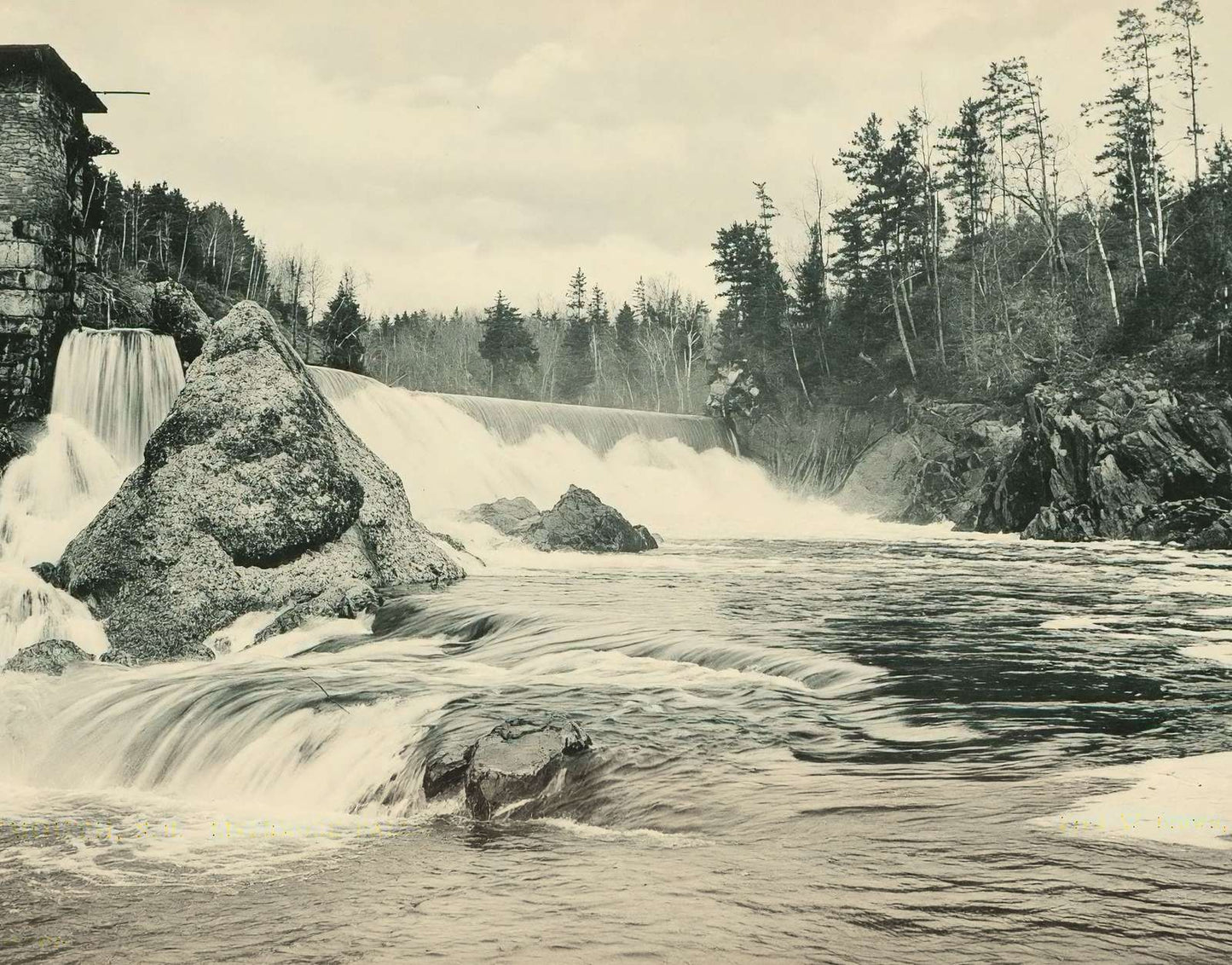 Livermore Falls Plymouth NH in 1905 Vintage Print (7 Sizes) - Archival Paper