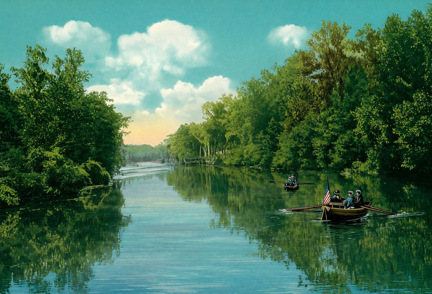 Long Reach Buffalo Bayou in 1907 Vintage Print (7 Sizes) - Archival Paper