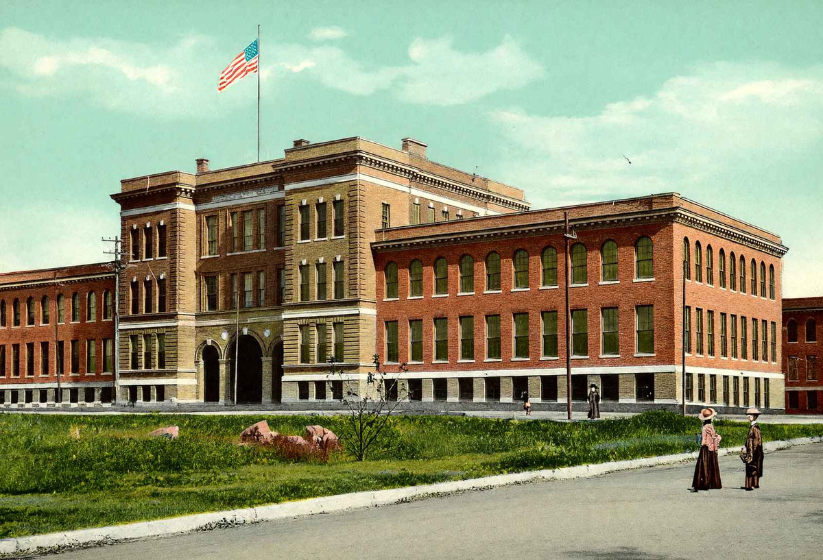 Lowell Textile School, Massachusetts in 1907 Vintage Print (7 Sizes) - Retouched