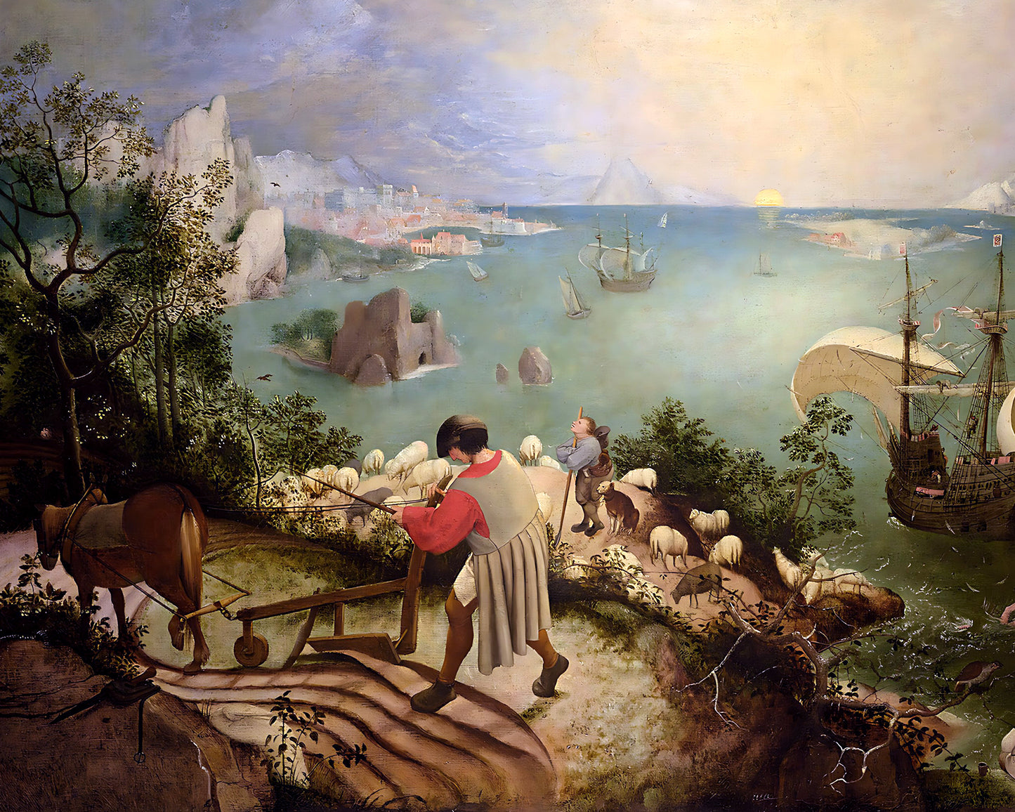 Landscape with Fall of Icarus by Pieter Bruegel the Elder 8x10" Art Print