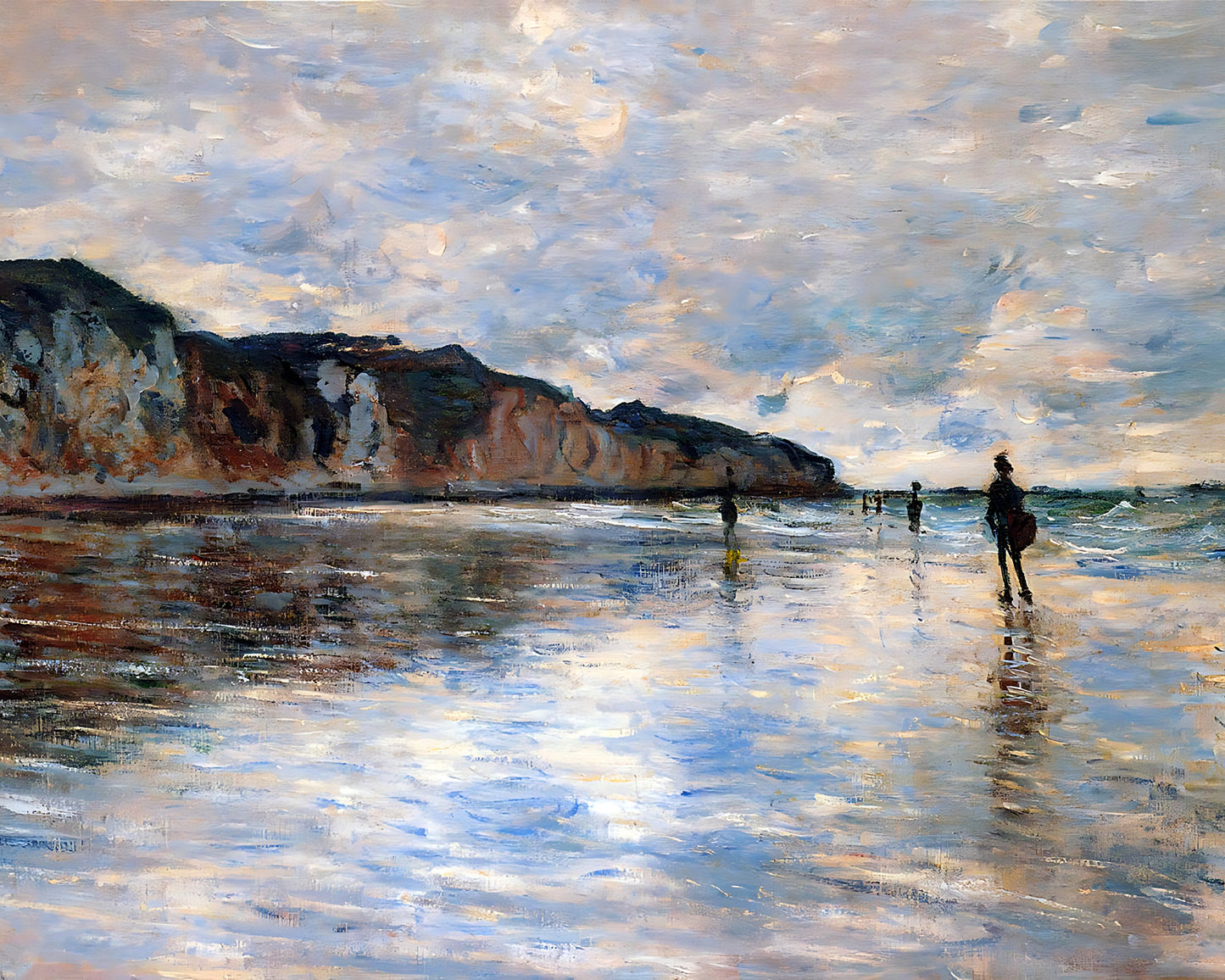 Low Tide at Pourville 2 Painting by Claude Monet 8x10" Art Print