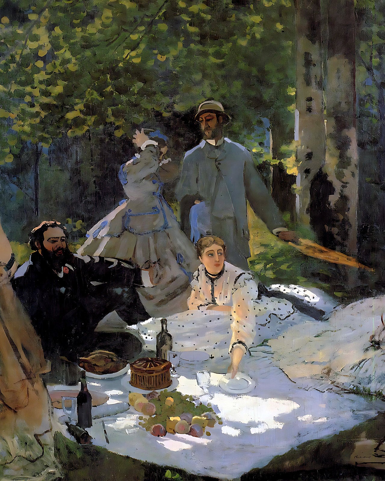 Lunch on the Grass (central panel) Painting by Claude Monet 8x10" Art Print