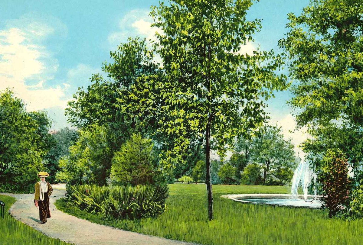 Madison Park Quincy Illinois in 1908 Vintage Print (7 Sizes) - Shipped Flat