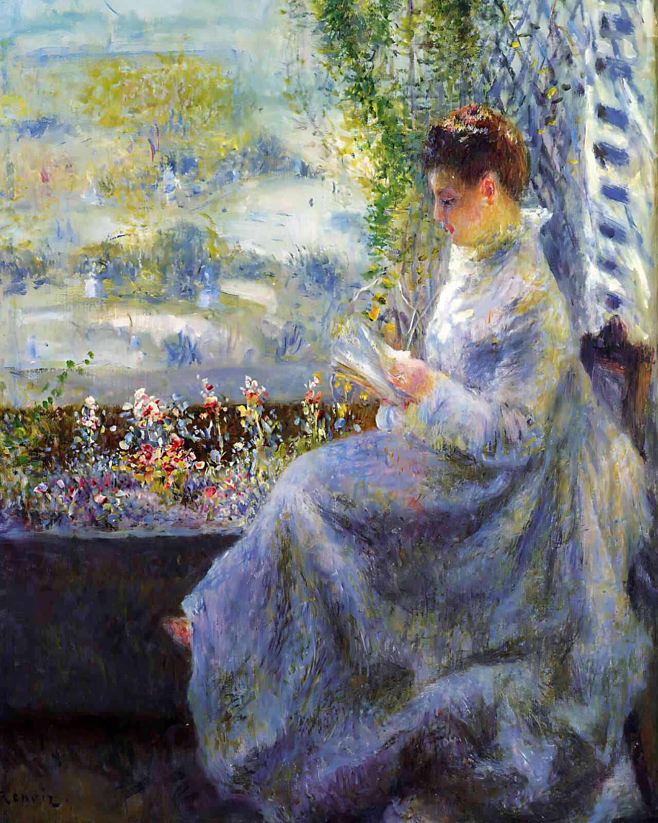 Madame Chocquet Reading Painting by Pierre-Auguste Renoir 8x10" Art Print