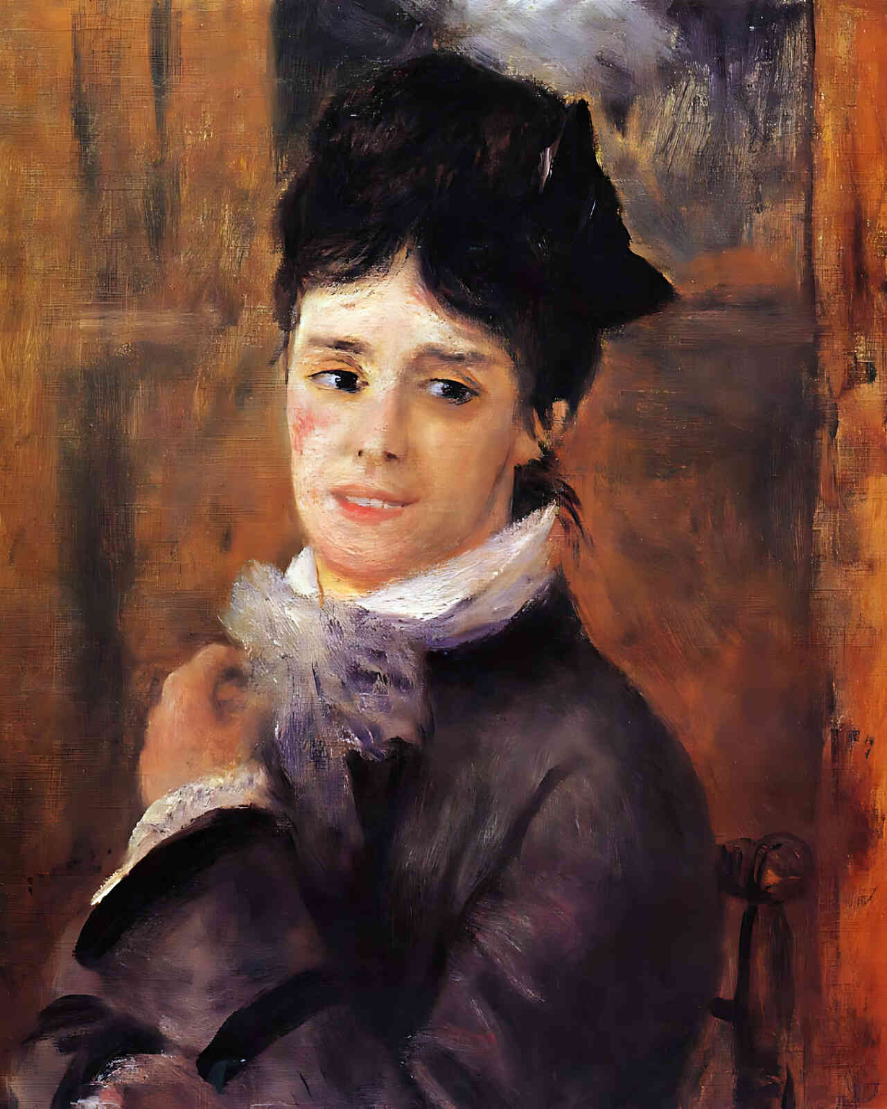 Madame Claude Monet Painting by Pierre-Auguste Renoir 8x10" Art Print - Restored