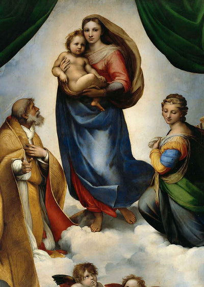 Madonna Sixtina Painting by Raphael Bible Art Print (6 Sizes) - Mary