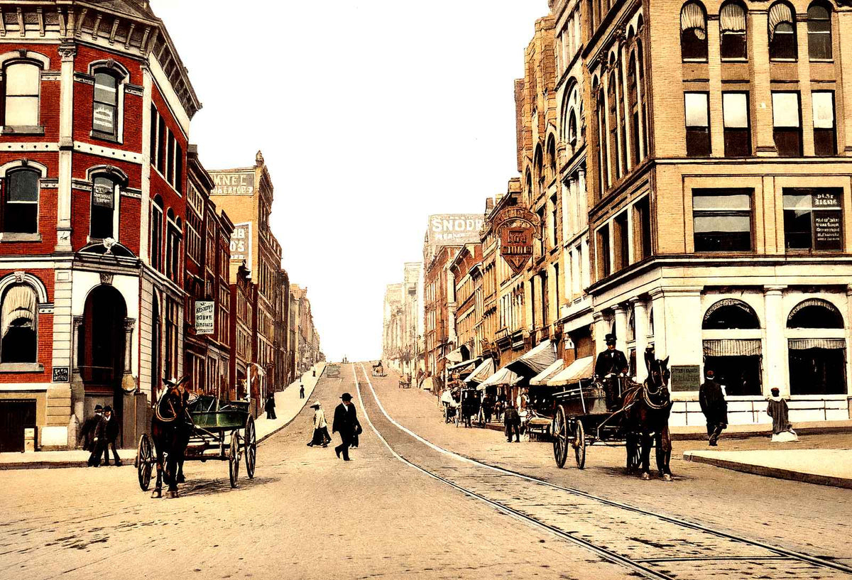 Main Street Wheeling West Virginia in 1908 Vintage Print (7 Sizes)