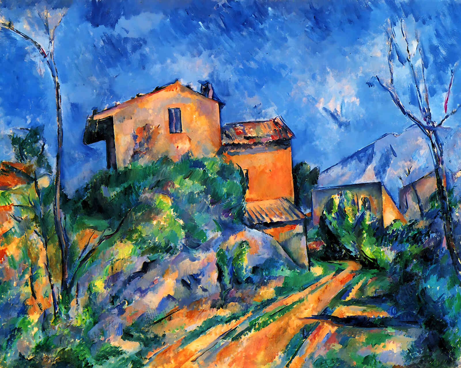 Maison Maria with a View of Chateau Noir by Paul Cezanne 8x10" Art Print