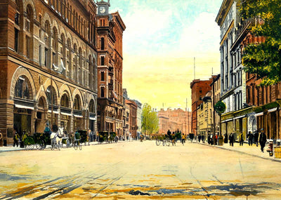 Main Street Hartford in 1907 Art Print (7 Sizes) - Acid Free