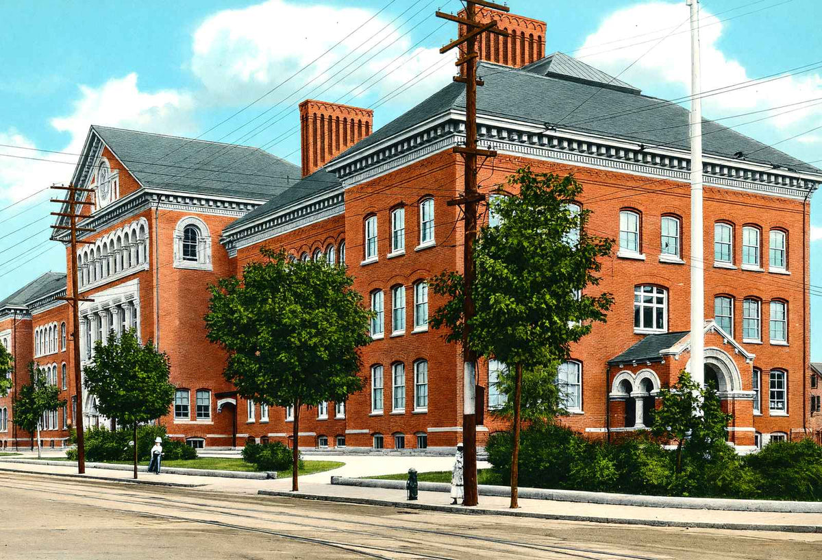 Malden High School, Massachusetts in 1909 Vintage Print (7 Sizes) - Acid Free