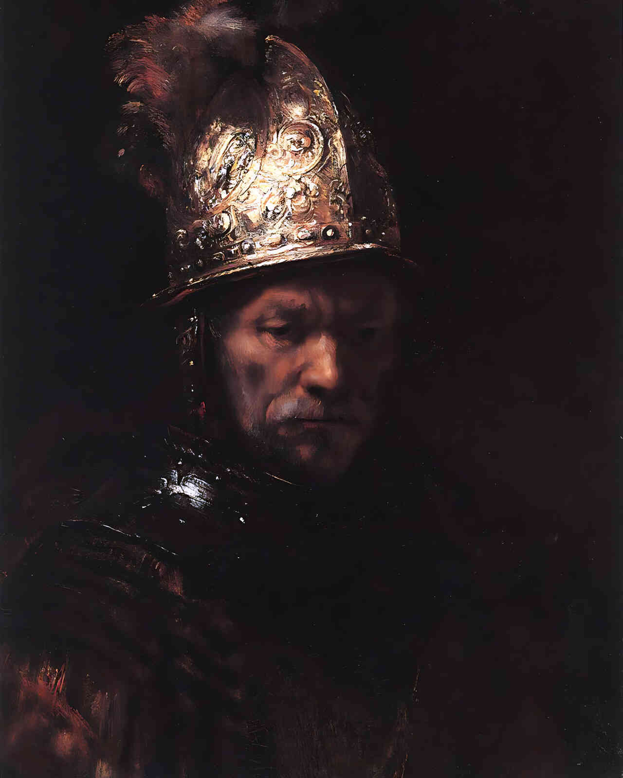 Man in a Golden Helmet Painting by Rembrandt 8x10" Art Print - Premium Quality