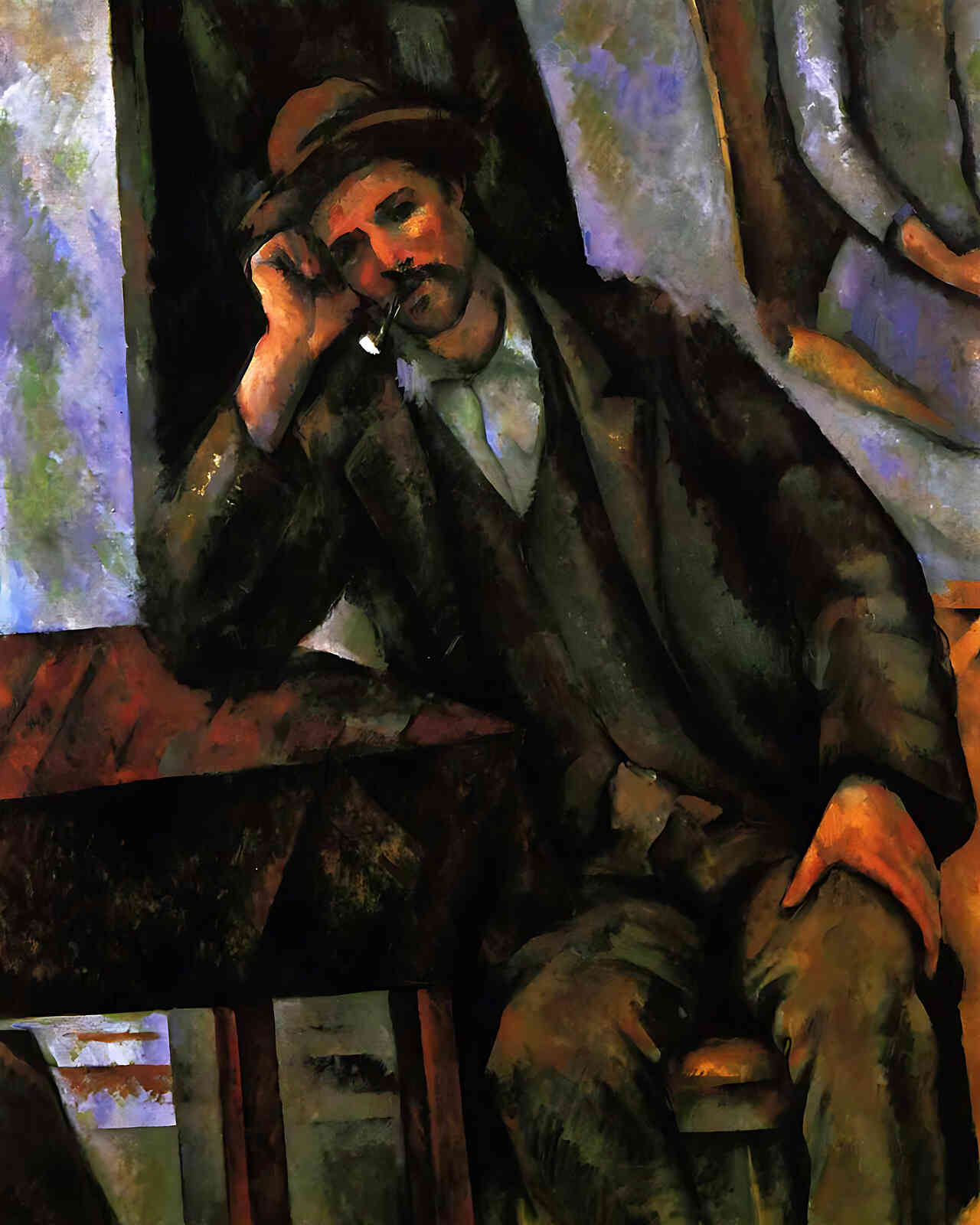 Man Smoking a Pipe Painting by Paul Cezanne 8x10" Art Print (Premium Print)