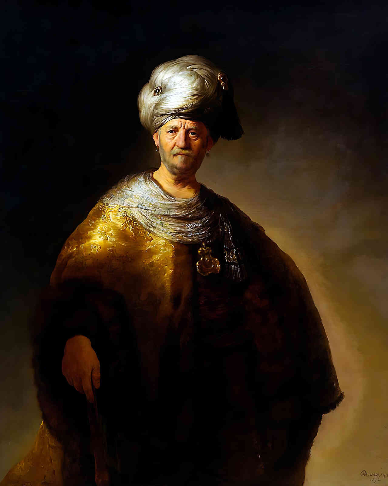 Man in Oriental Costume (the Noble Slav or Man in a Turban) 8x10" Print