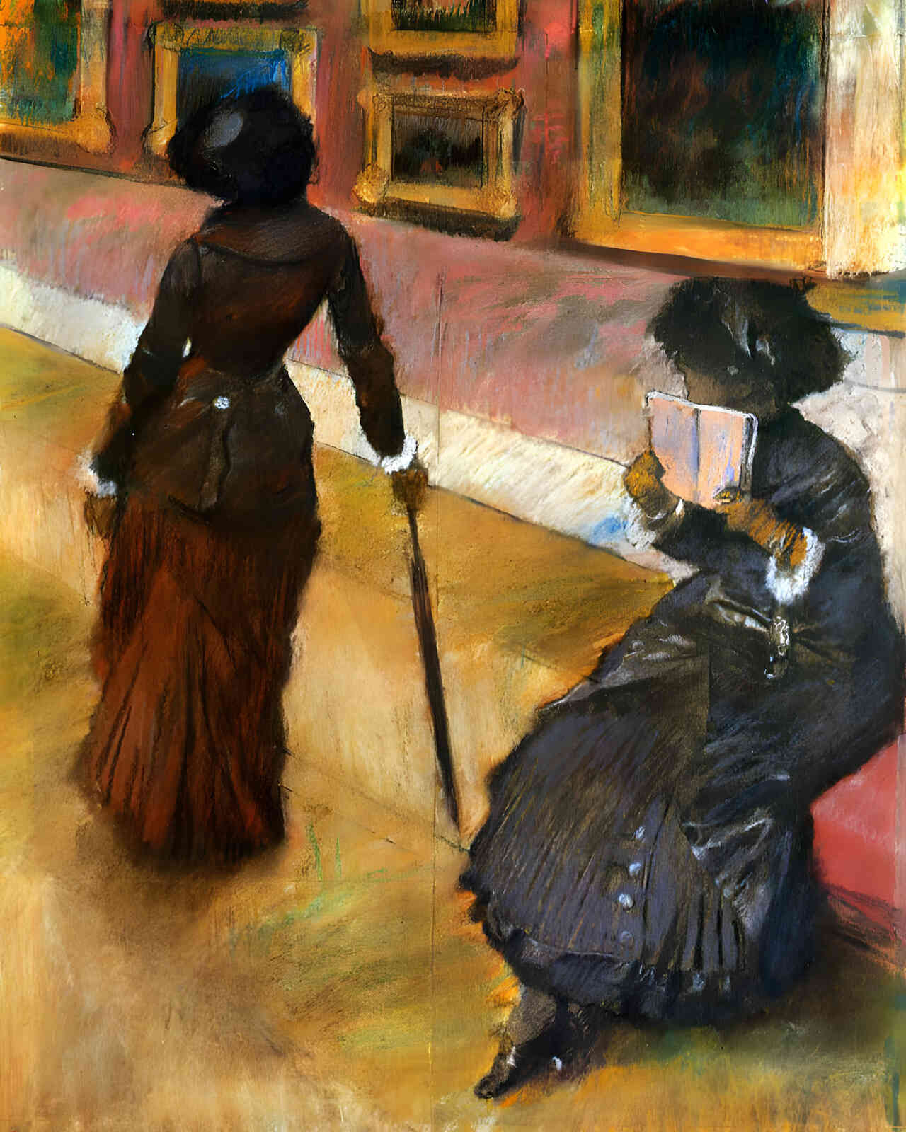 Mary Cassatt at the Louvre 1880 Painting by Edgar Degas 8x10" Art Print