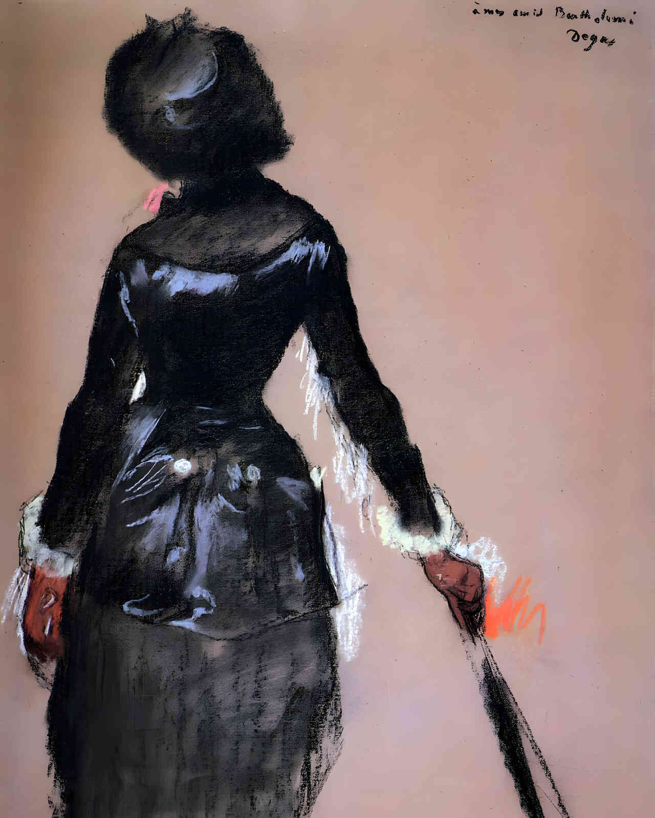 Mary Cassatt at the Louvre (Study)  Painting by Edgar Degas 8x10" Art Print