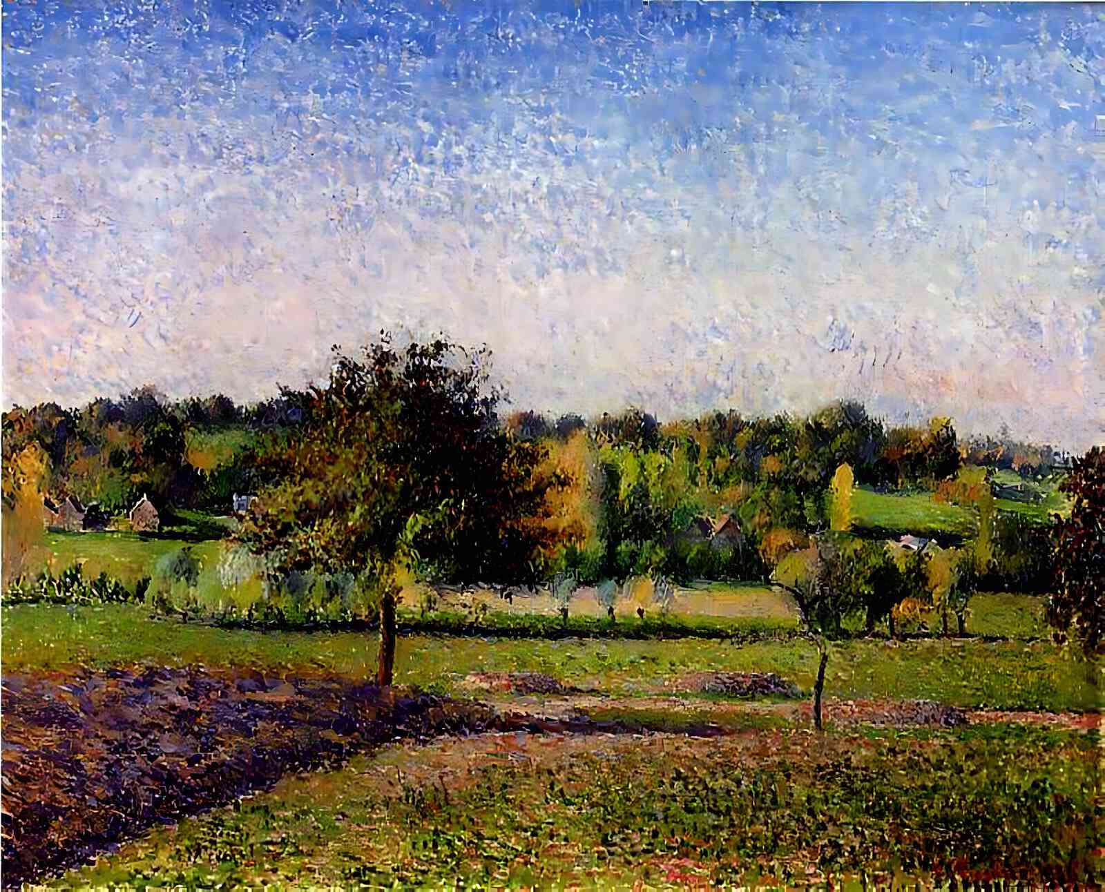 Meadows at Eragny Painting by Camille Pissarro 8x10" Art Print (Archival Paper)