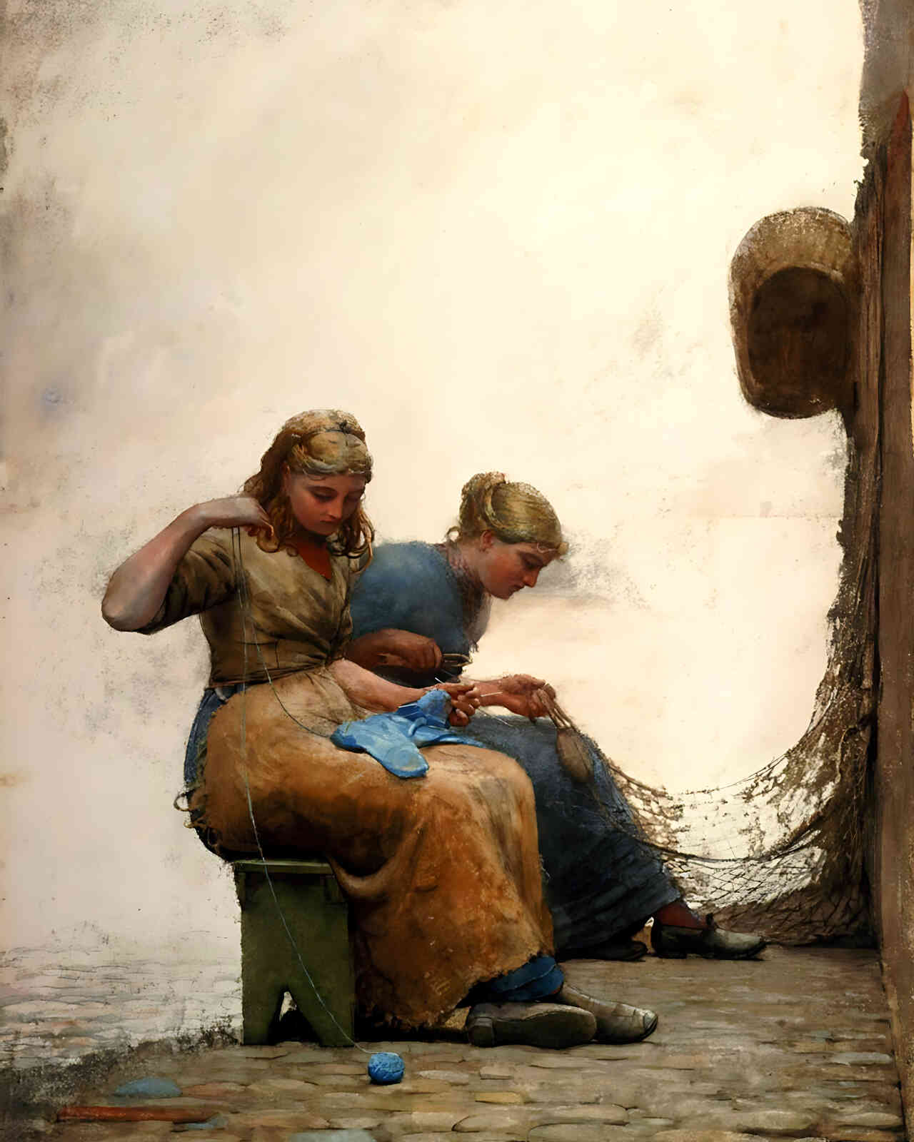 Mending the Nets Painting by Winslow Homer 8x10" Art Print Acid Free