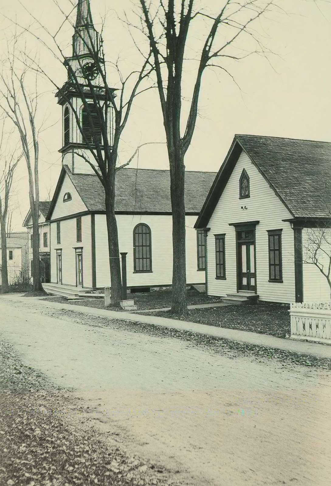 Congregational Church and Chapel Meredith NH in 1905 Vintage Print (7 Sizes)
