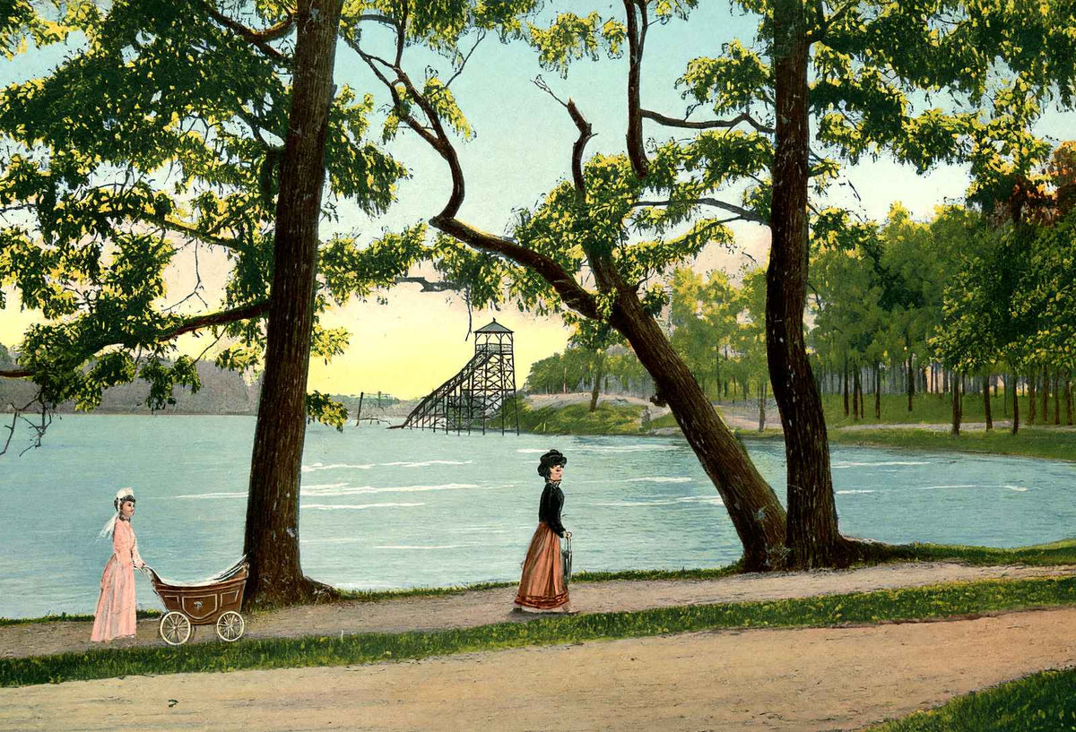 Meyers Lake Canton Ohio in 1907 Vintage Print (7 Sizes) - Premium Print