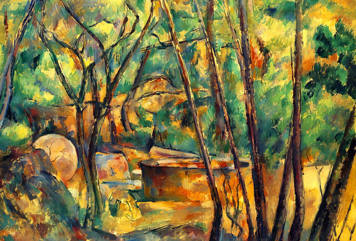 Millstone and Cistern Under Trees 1894 by Paul Cezanne Art Print (6 Sizes)