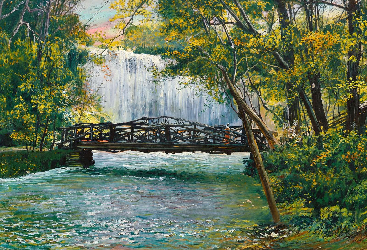 Minnehaha Falls from the Glen in 1906 Art Print (7 Sizes) - Archival Paper