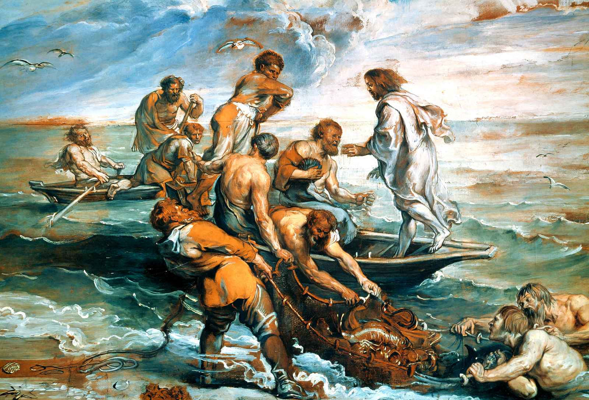 Miraculous Draught of Fishes Art Print 1500 Painting by Raphael (6 Sizes)