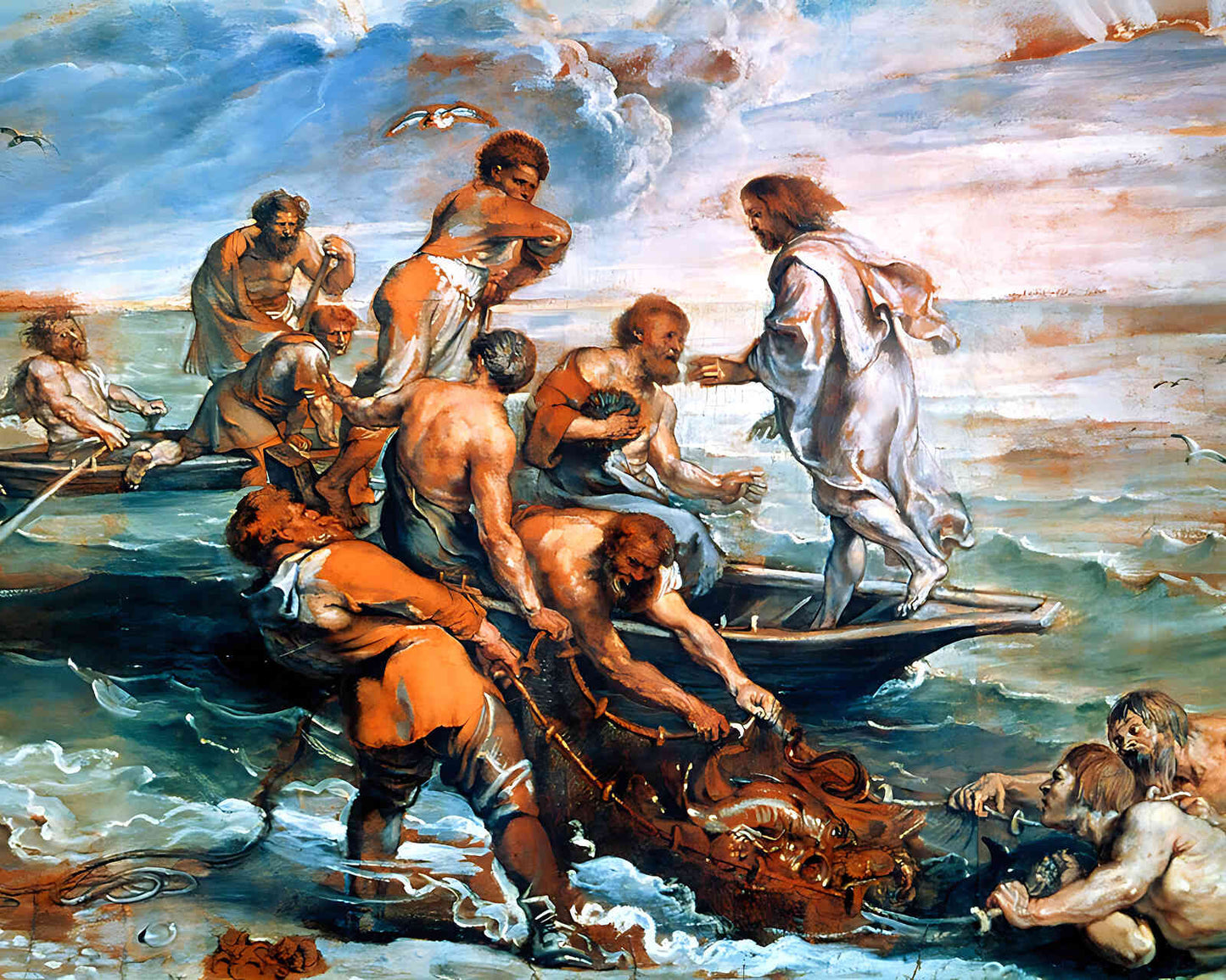Miraculous Draught of Fishes Painting by Raphael 8x10" Art Print (Premium Print)