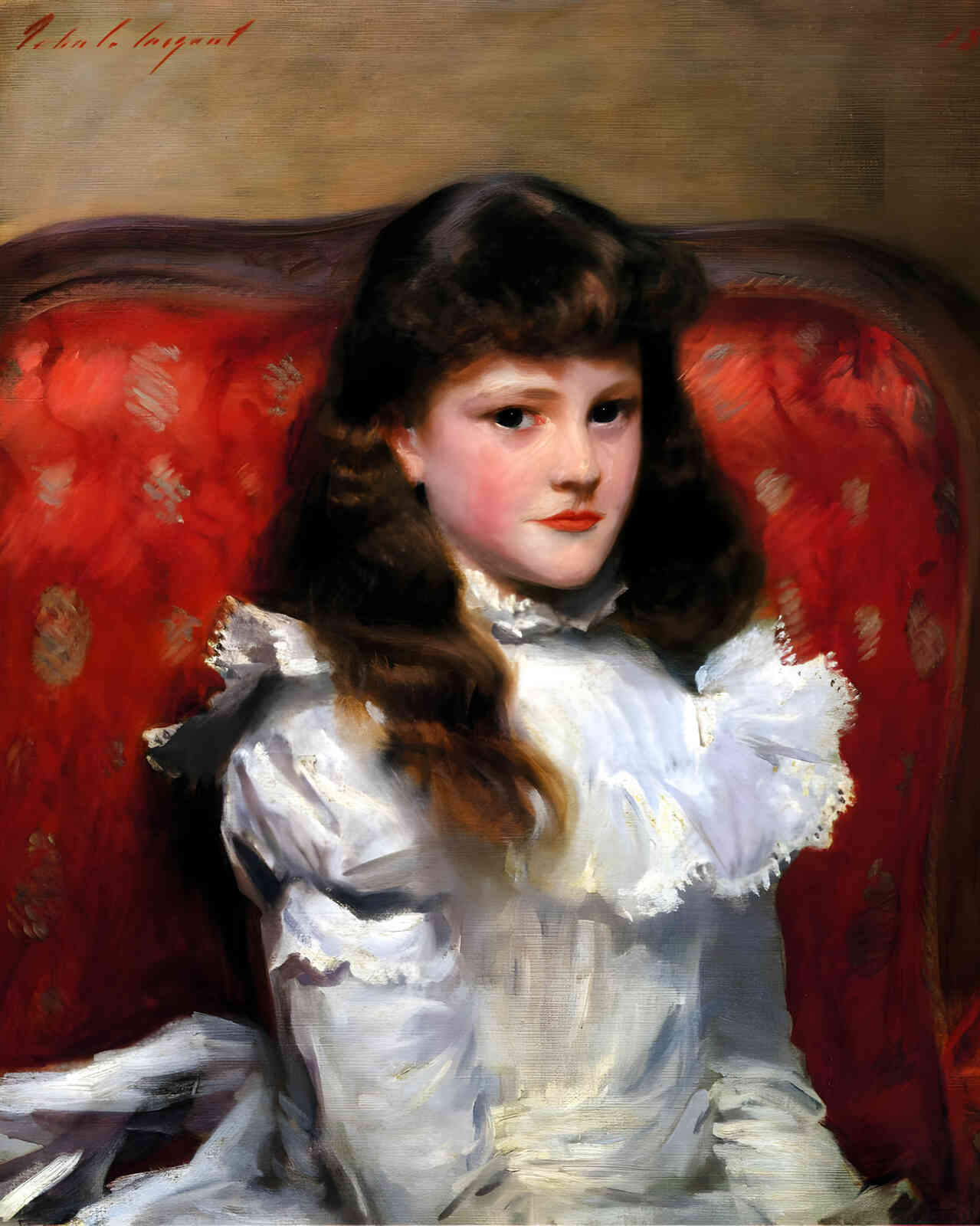 Miss Cara Burch 1888 Painting by John Singer Sargent 8x10" Art Print
