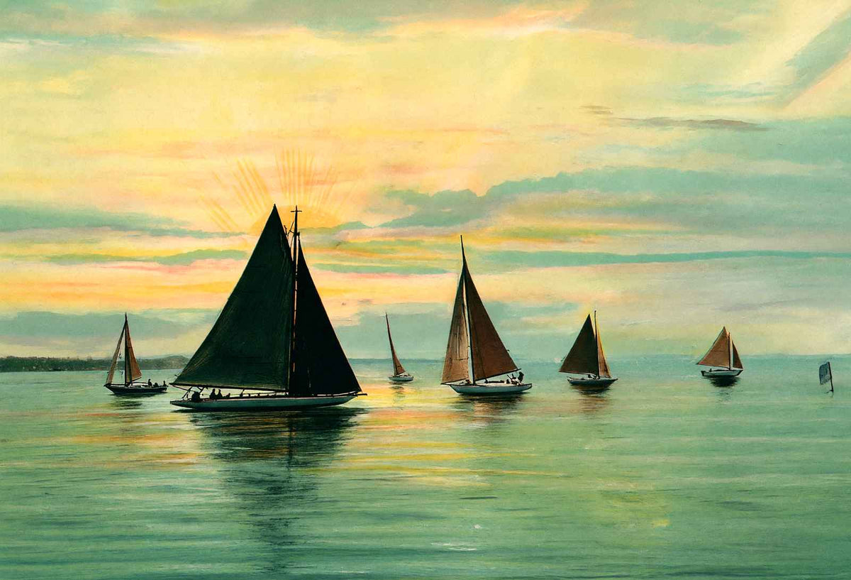 Sunrise on Mobile Bay in 1906 Vintage Print (7 Sizes) - Premium Quality