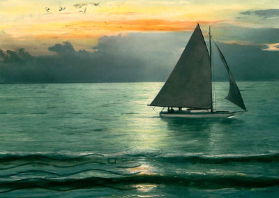 Sunset on Mobile Bay in 1906 Vintage Print (7 Sizes) - Acid Free