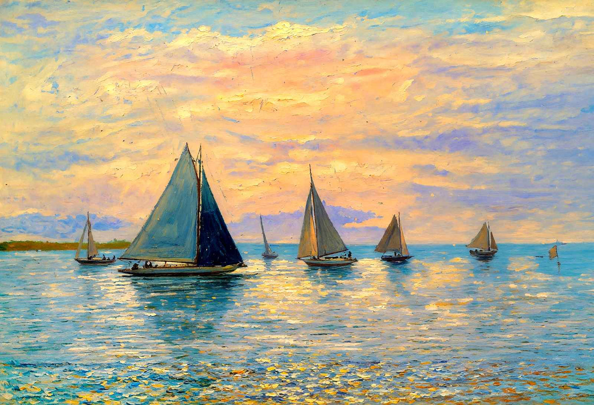 Sunrise on Mobile Bay in 1908 Art Print (7 Sizes) - Enhanced