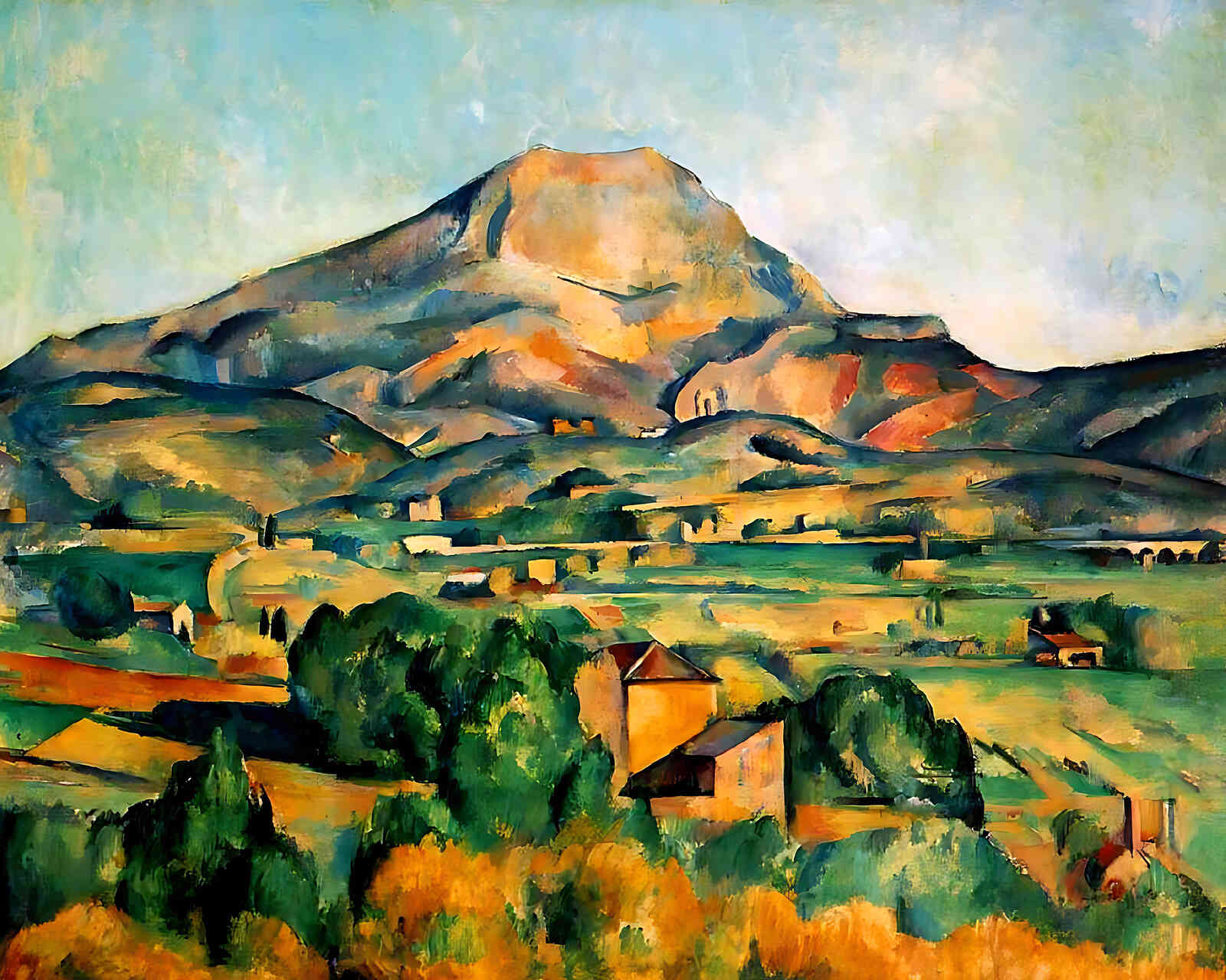 Mont Sainte-Victoire () Painting by Paul Cezanne 8x10" Art Print (Premium Print)