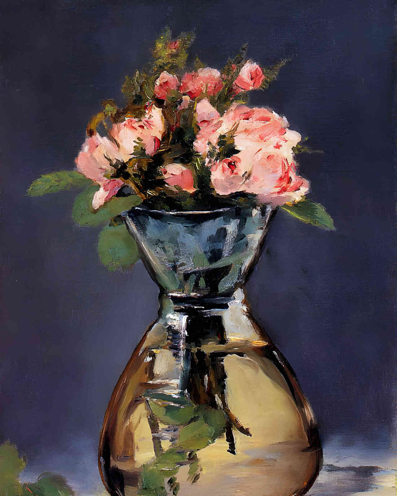 Moss Roses in a Vase 1882 Painting by Edouard Manet 8x10" Art Print
