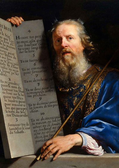 Moses Presenting Tablets of Art Print Law by Philippe de Champaigne (6 Sizes)