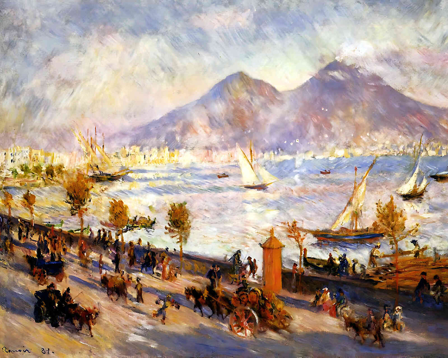 Mount Vesuvius in the Morning Painting by Pierre-Auguste Renoir 8x10" Art Print