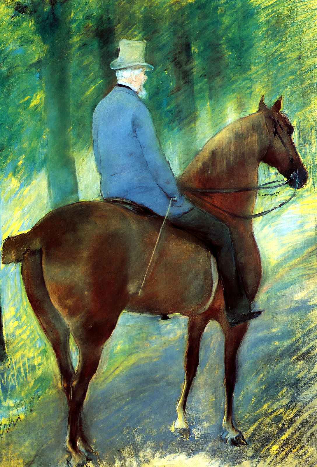 Mr. Robert S. Cassatt on Horseback 1885 by Mary Cassatt Art Print (6 Sizes)