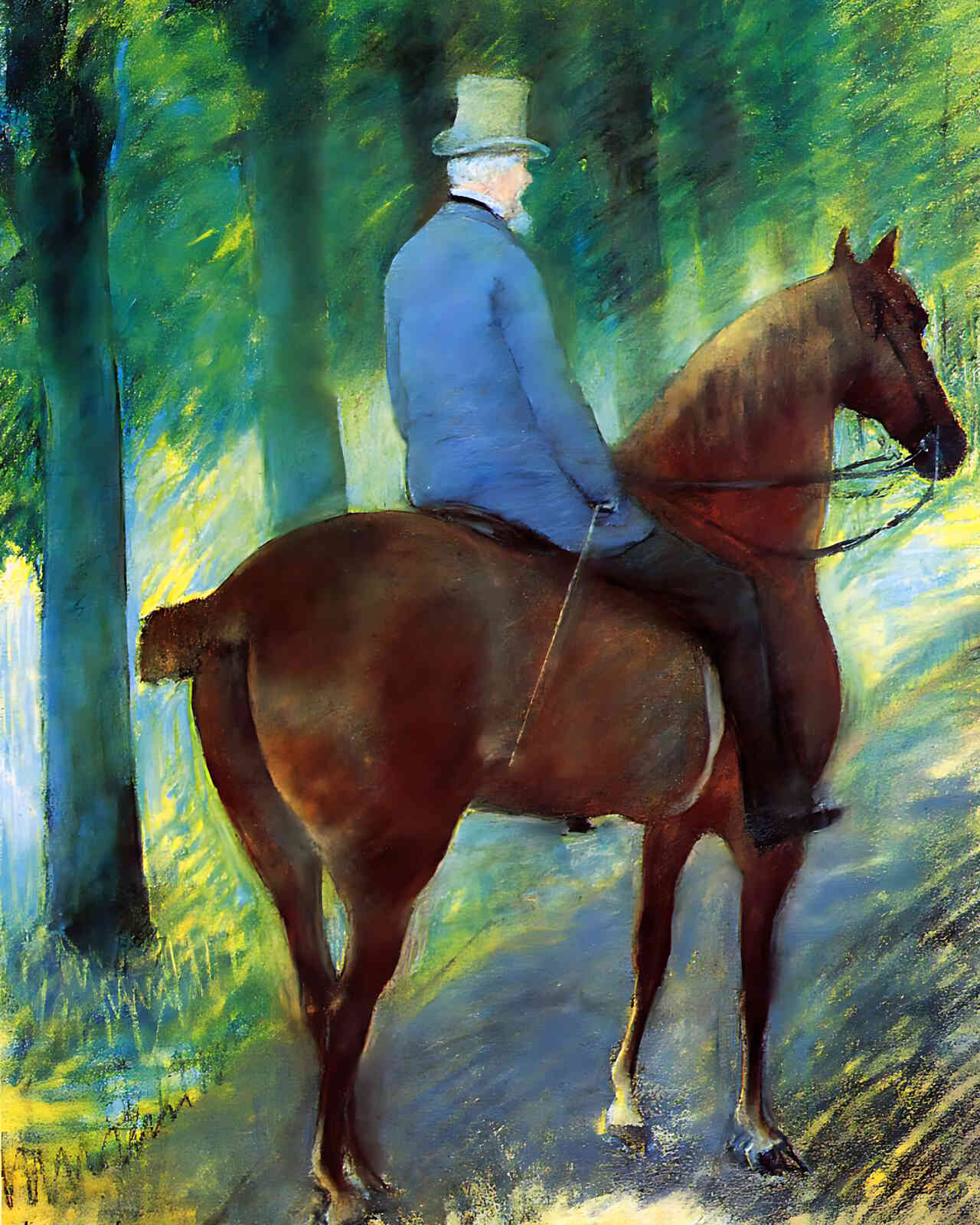 Mr. Robert S. Cassatt on Horseback Painting by Mary Cassatt 8x10" Art Print