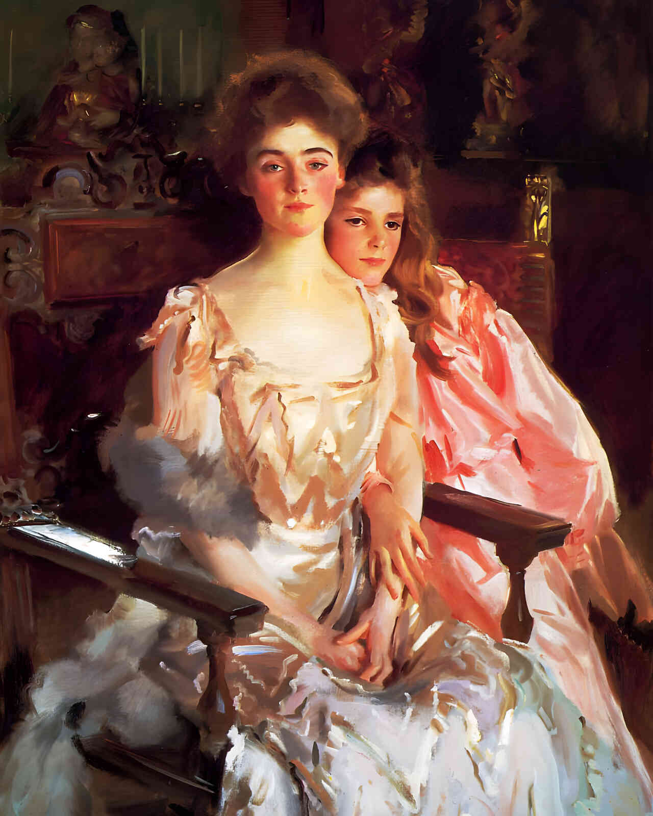 Mrs Fiske Warren (Gretchen Osgood) and Her Daughter Rachel 1903 Painting by John Singer Sargent 8x10" Art Print