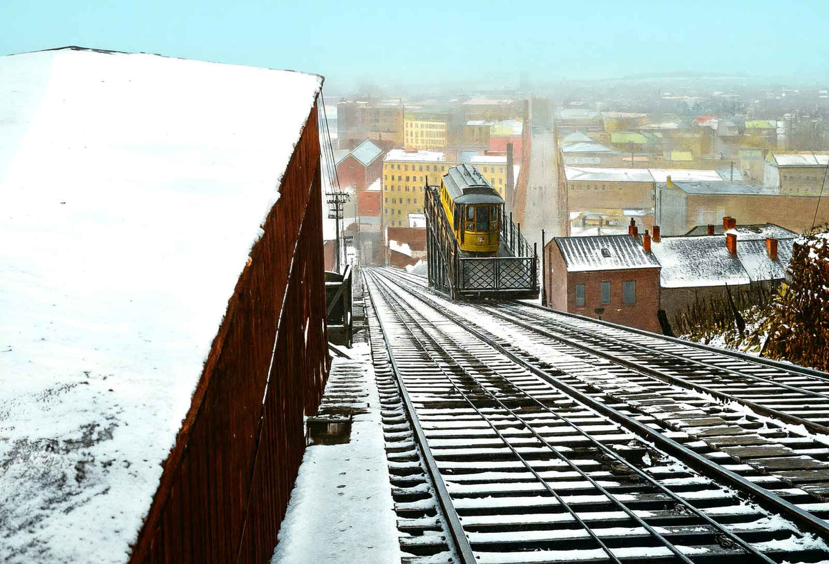 Mt. Adams Incline Train from the Top in 1906 Vintage Print (7 Sizes)