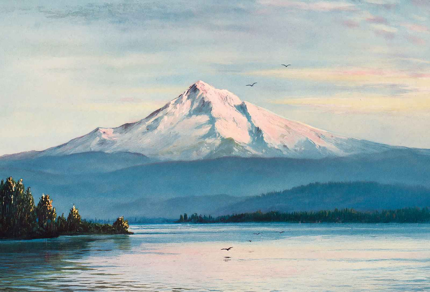 Mount Hood Oregon in 1908 Vintage Print (7 Sizes) - Acid Free