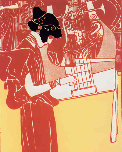 Musik (Lithograph) 1901 Painting by Gustav Klimt 8x10" Art Print